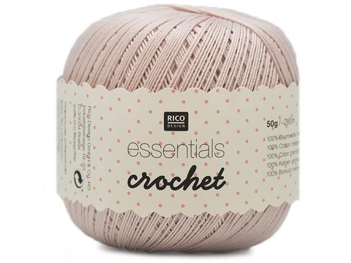 [90268462 1482378] Rico Design Häkel- und Strickgarn Essentials Crochet 50 g, Hellrosa