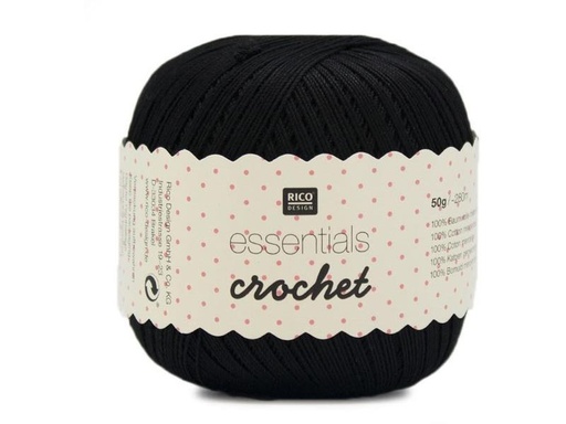 [90268484 1482375] Rico Design Häkel- und Strickgarn Essentials Crochet 50 g, Schwarz