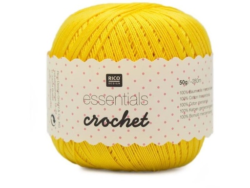 [90268501 1482376] Rico Design Häkel- und Strickgarn Essentials Crochet 50 g, Gelb