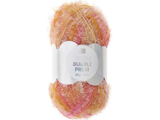 [90268525 1482358] Rico Design Wolle Creative Bubble Print 50 g, Hellorange; Mehrfarbig