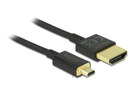 [90268730 1486006] Delock Kabel 4K 60Hz HDMI - Micro-HDMI (HDMI-D), 0.5 m, Schwarz