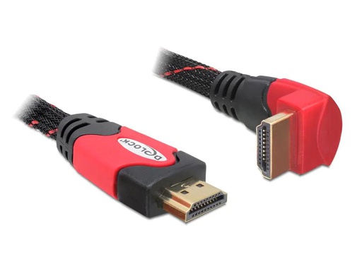 [90268743 1486090] Delock Kabel gewinkelt unten HDMI - HDMI, 3 m, Rot
