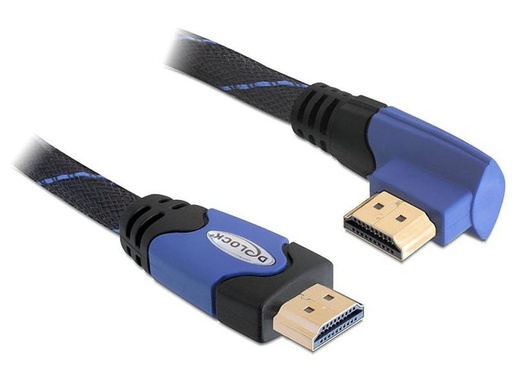 [90268768 1486076] Delock Kabel gewinkelt links HDMI - HDMI, 1 m, Blau