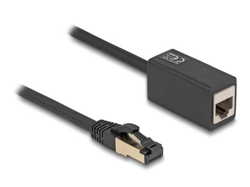 [90268772 1488729] Delock Patchkabel Verlängerungskabel Cat 8.1, S/FTP, 1 m, Schwarz