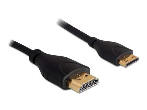 [90268817 1486030] Delock Kabel 4K 30Hz HDMI - Mini-HDMI (HDMI-C), 1 m, Schwarz