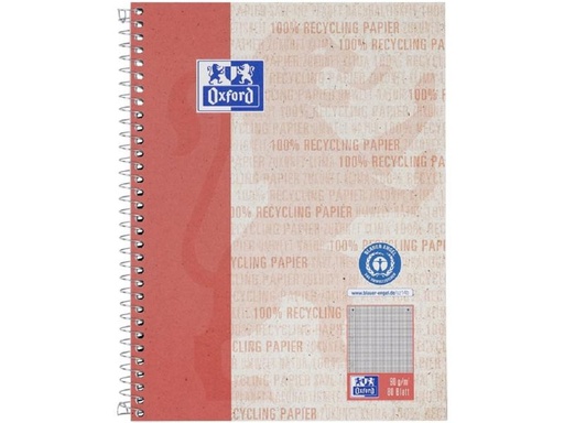 [90268821 1470872] Oxford Notizbuch Collegeblock kariert, A5+, Rot