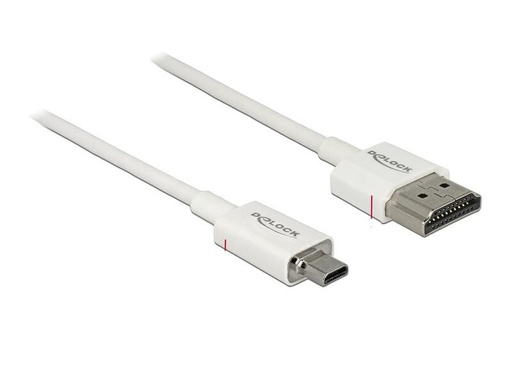 [90268887 1486005] Delock Kabel 4K 60Hz HDMI - Micro-HDMI (HDMI-D), 0.25 m, Weiss