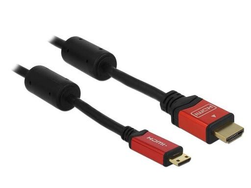 [90268981 1486028] Delock Kabel 4K 30Hz HDMI - Mini-HDMI (HDMI-C), 3 m, Rot