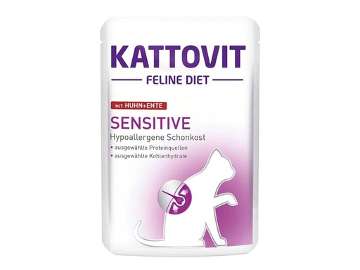 [90269175 1480707] Kattovit Nassfutter Sensitive Huhn und Ente, 85 g