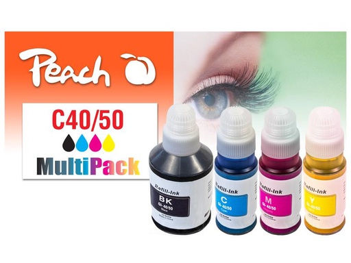 [90269221 1476291] Peach Tinte Canon  CISS GI-40/50 Multi-Pack C, M, Y, BK