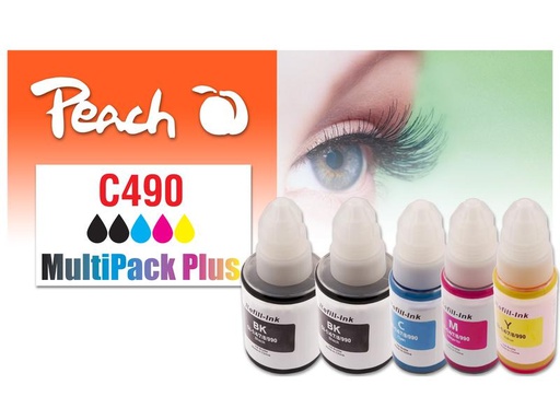 [90269325 1476289] Peach Tinte Canon CISS GI-490 Multi-Pack+ C, M, Y, BK