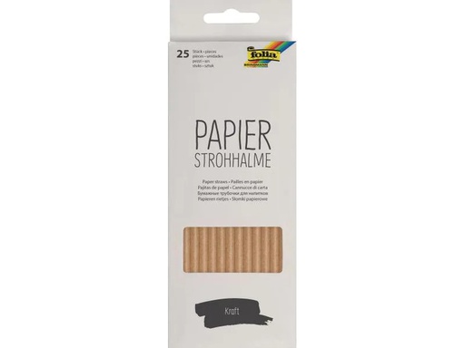 [90046207 1007116] Folia Strohhalm Papier, 25 Stück, Kraft