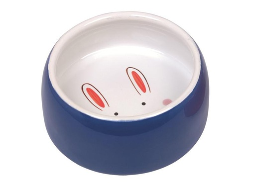 [90269526 1480162] Nobby Keramiknapf Happy Rabbit, Blau, Ø 12 cm x 4.5 cm, 250 ml