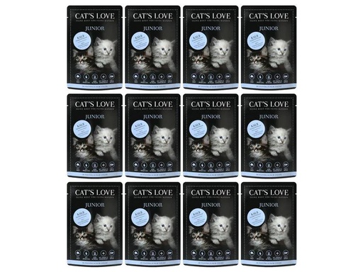 [90269527 1487647] Cat's Love Nassfutter Junior Kalb, 12 x 85 g