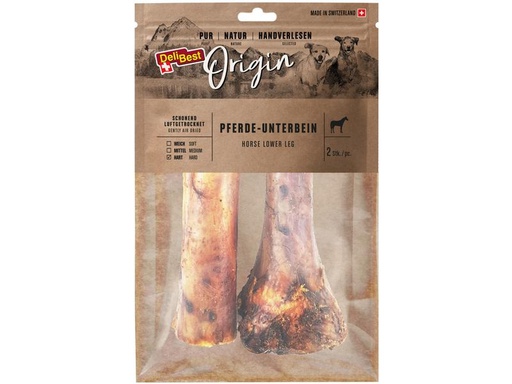 [90269592 1384250] DeliBest Kausnack Origin Pferde-Unterbein kurz ca. 15 cm, 2 Stk.