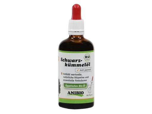 [90269608 1479801] Anibio Hunde-Nahrungsergänzung BIO Schwarzkümmelöl, 100 ml