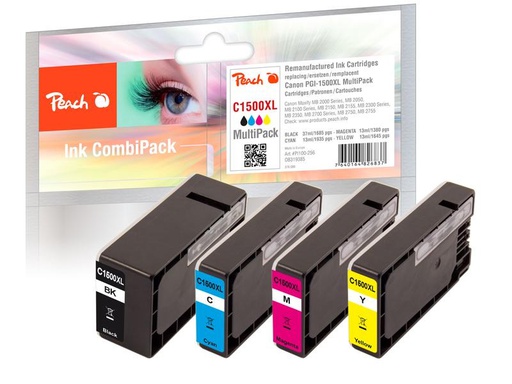[90270012 1476263] Peach Tinte Canon PGI-1500XL, Multi-Pack BL/C/M/Y