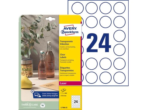 [90270248 1483563] Avery Zweckform Runde Etiketten Ø 40 mm, 25 Blatt