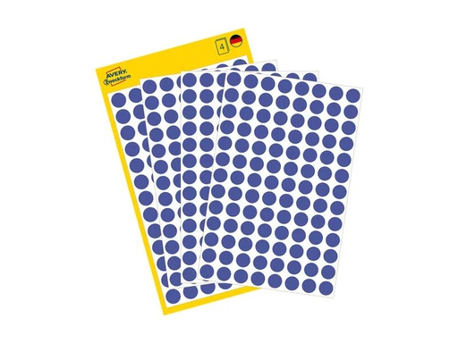 [90270299 1483576] Avery Zweckform Klebepunkte Ø 8 mm, 4 Blatt, Blau