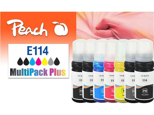 [90270318 1476308] Peach Tinte Epson CISS 114 MultiPack+ C/M/Y/G/FBK/2x BK