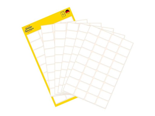 [90270330 1483548] Avery Zweckform Vielzweck-Etiketten 12 x 18 mm, 6 Blatt
