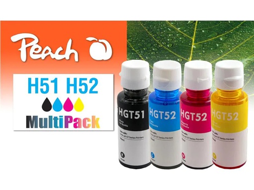 [90270331 1476309] Peach Tinte HP CISS GT51/52 Multi-Pack C/M/Y/BK