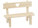 HobbyFun Mini-Utensilien Holzbank mit Herz, Natur