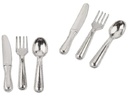 HobbyFun Mini-Utensilien Besteck 12-teilig Silber