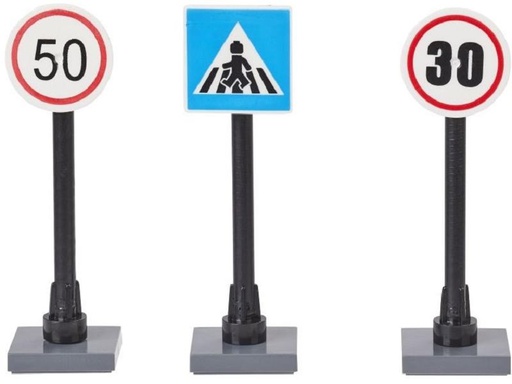 [90270813 1476796] HobbyFun Mini-Utensilien Verkehrsschilder 3 Stück