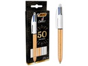 BIC Kugelschreiber 4 Colours Party 0.32 mm, 3 Stück, Gold/Silber