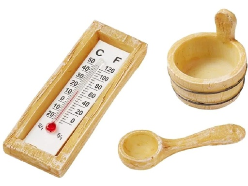 [90271620 1476916] HobbyFun Mini-Utensilien Sauna Zubehör 3-teilig