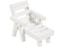 HobbyFun Mini-Möbel Liege 8 x 5 x 5.5 cm, Weiss