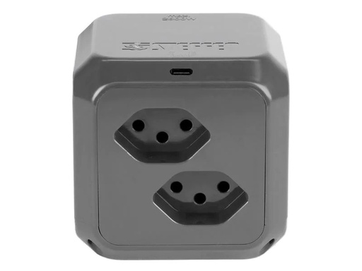[90271670 1491416] STEFFEN Steckdosenwürfel CUBE 8x T13 + 1x USB-C PD 18 W, Anthrazit