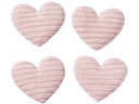 HobbyFun Mini-Utensilien Stoff Herz 4 Stück, Rosa