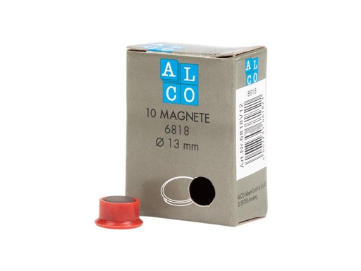 [90271771 1401176] Alco Hakenmagnet Ø 13 mm, 10 Stück, Rot
