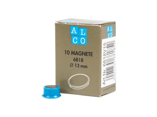 [90271779 1401177] Alco Hakenmagnet Ø 13 mm, 10 Stück, Blau