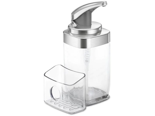 [90272141 1503678] Simplehuman Seifenspender mit Caddy 650 ml, Silber/Transparent