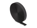 Delock Klettband auf Rolle mit Schlaufe Schwarz, 3 m