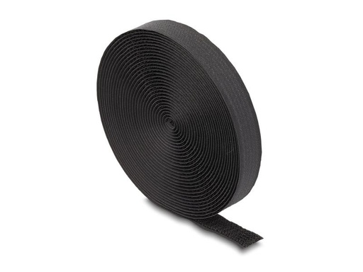 [90272389 1503812] Delock Klettband auf Rolle mit Schlaufe Schwarz, 3 m