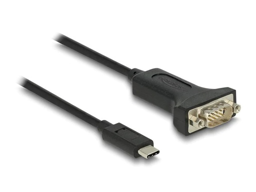 [90272432 1500490] Delock Serial-Adapter USB-C – RS-232 D-Sub 9 Pin mit Muttern 1 m