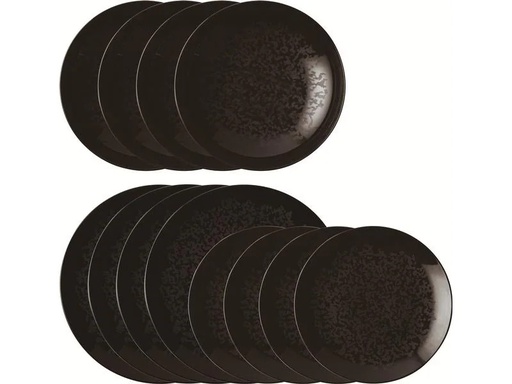[90272454 1504651] Arthur Krupp Speise-Service Eclipse Night 12 Stück, Schwarz