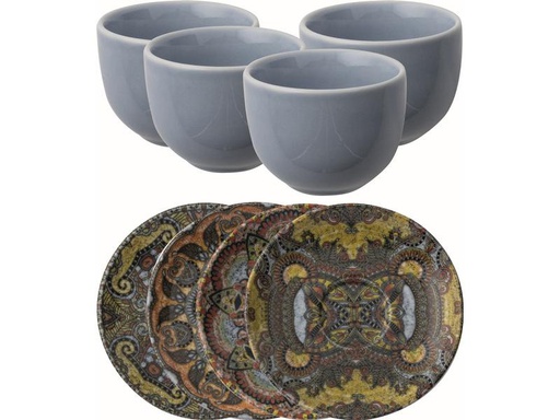 [90272472 1504649] Arthur Krupp Espresso Becher Mandala 100 ml, 4 Stück, Mehrfarbig