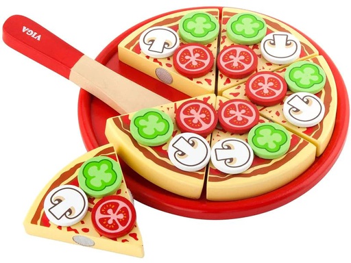 [90272749 1463679] Viga Spiel-Lebensmittel Spielpizza aus Holz