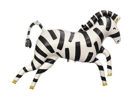 [90272873 1330459] Partydeco Folienballon Zebra 115 x 85 cm, Schwarz/Weiss