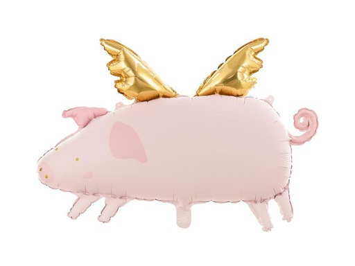 [90272923 1330462] Partydeco Folienballon Schwein 72 x 46 cm, Rosa