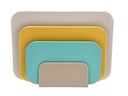 Rosti Schneidebrett-Set Choptima 3-teilig, Blaugrün/Beige/Gelb