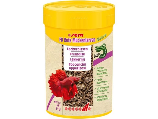 [90273531 1479100] sera Leckerbissen FD Rote Mückenlarven Nature, 100 ml, 9g