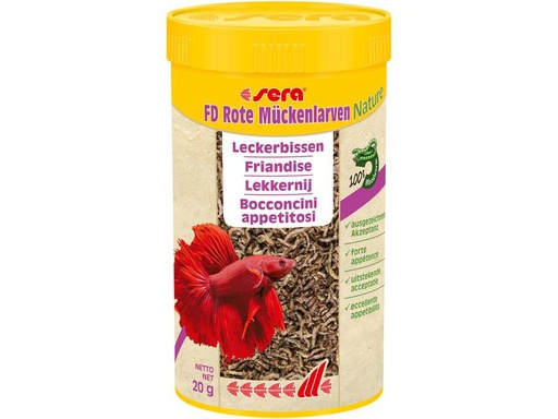 [90273598 1479101] sera Leckerbissen FD Rote Mückenlarven Nature, 250 ml, 20g
