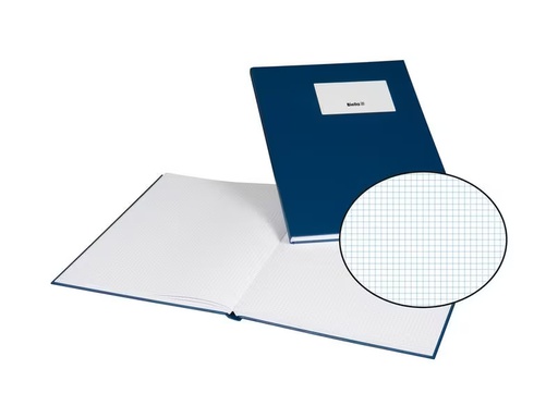 [90274044 1499647] Biella Notizbuch A4, Kariert, Blau, 80 Blatt