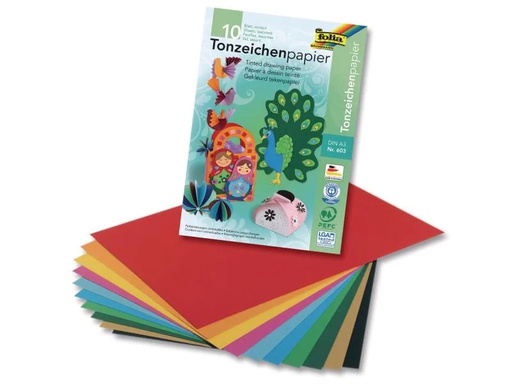 [90000445 565510] Folia Tonzeichenpapier A3 Mehrfarbig